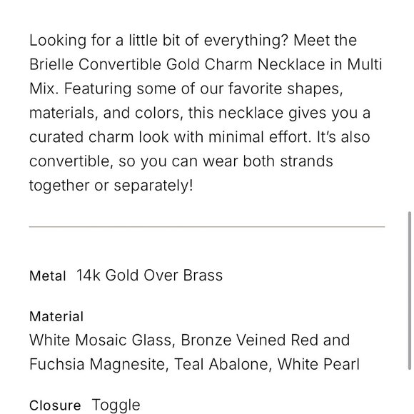 Kendra Scott Brielle Convertible Gold Charm Necklace - Picture 9 of 10